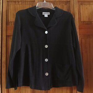 DAMASPORT black vintage formal dress coat sz M woman's